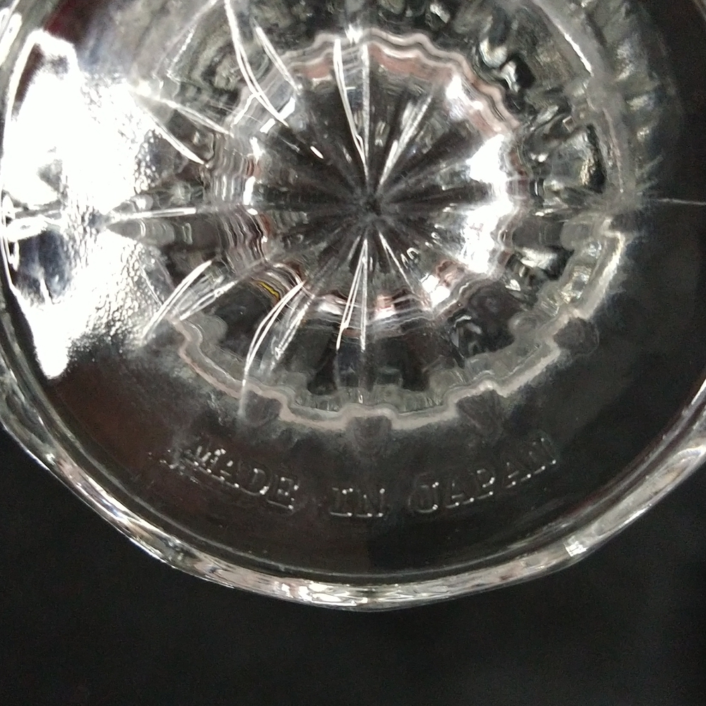 Vintage Soga Japan Mugs Handled Cups Clear Pressed Glass Set Of 4 - Picture 7 of 7